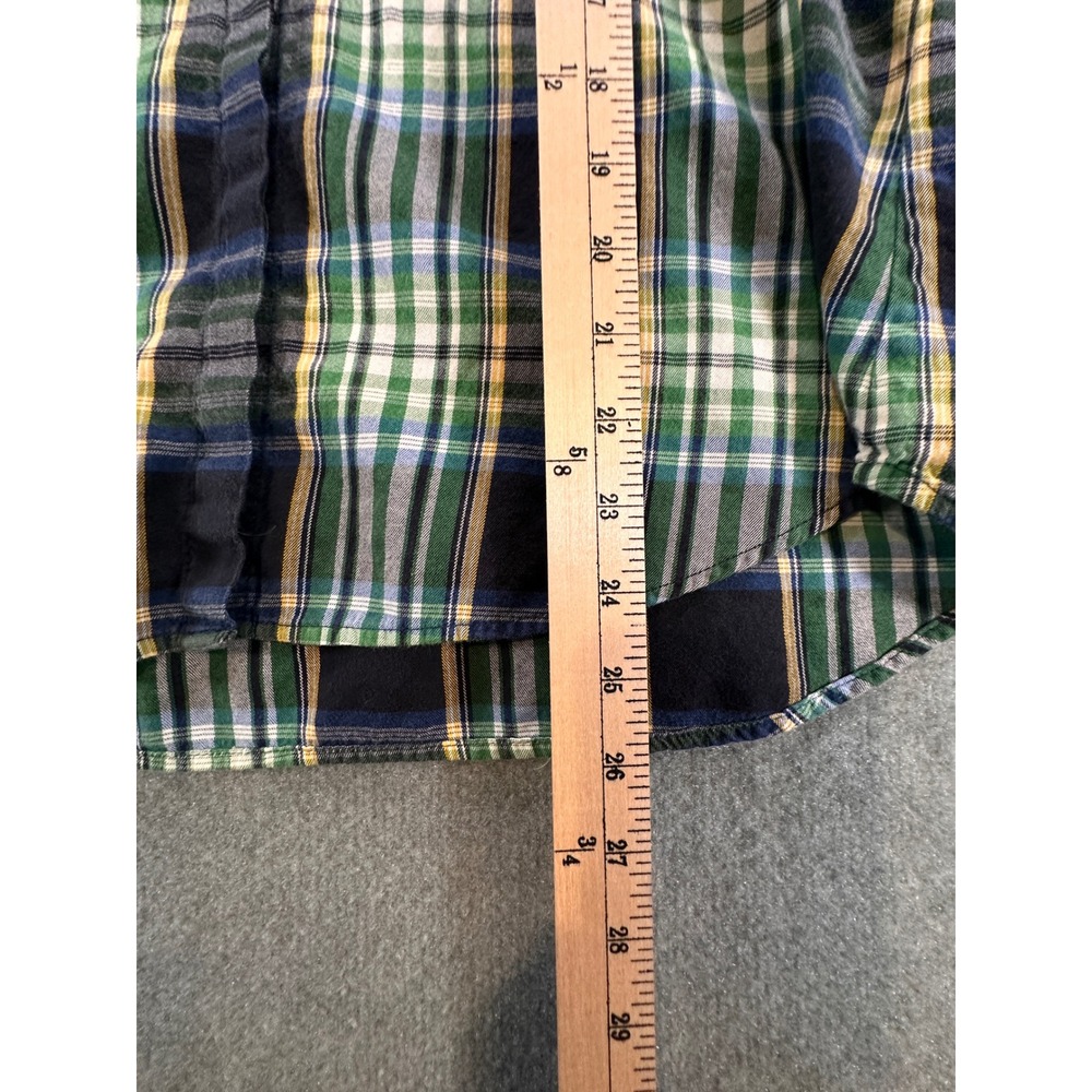 Lauren Ralph Lauren Green Plaid Crest Button Down Shirt Womens Large 1457 - Picture 6 of 10